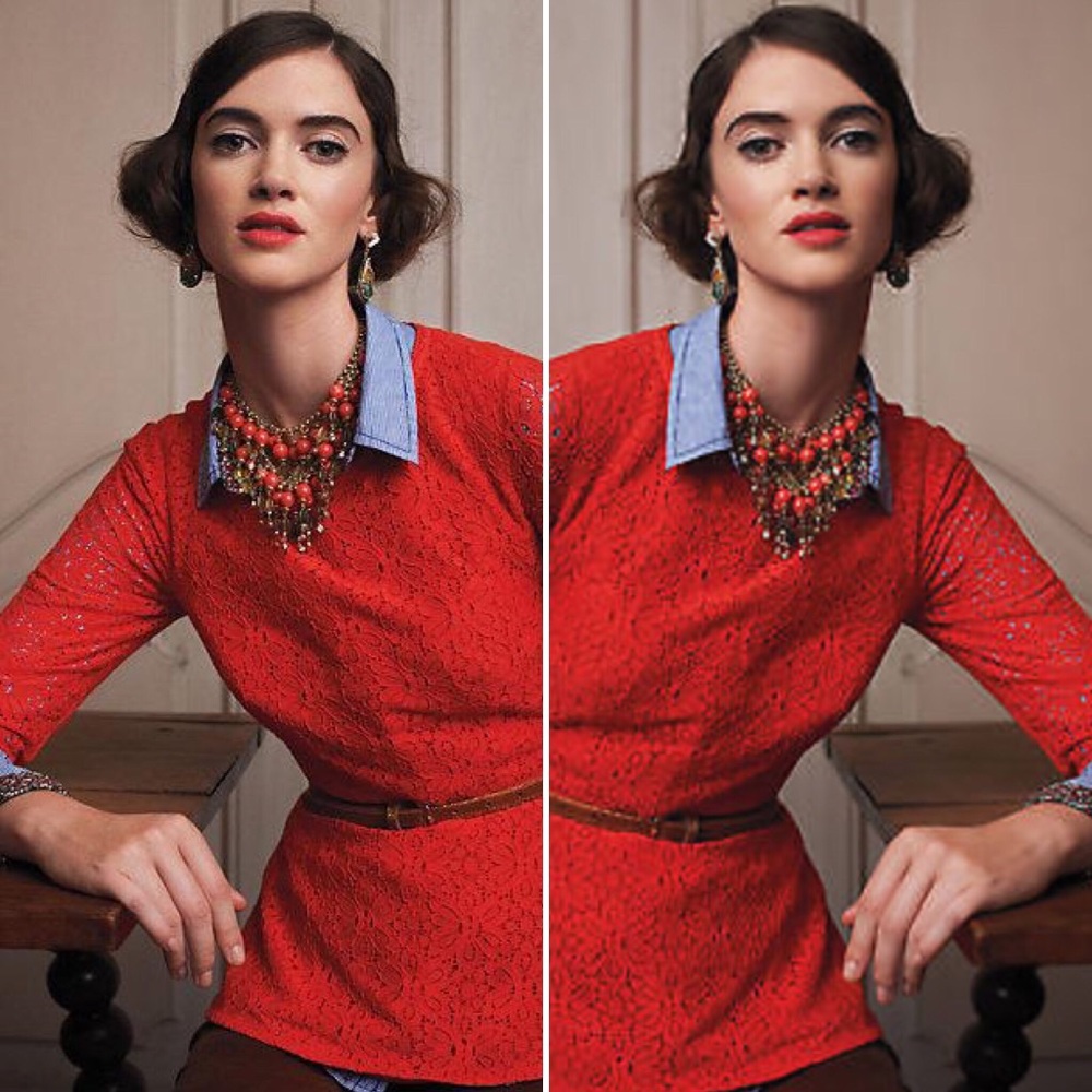 Anthropologie Moulinette Soeurs Orange Lace Top
